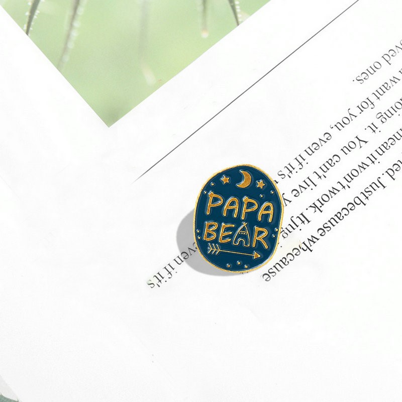 Mama Papa Bear Enamel Pins Cus - Embroidery Love avaliação e preço