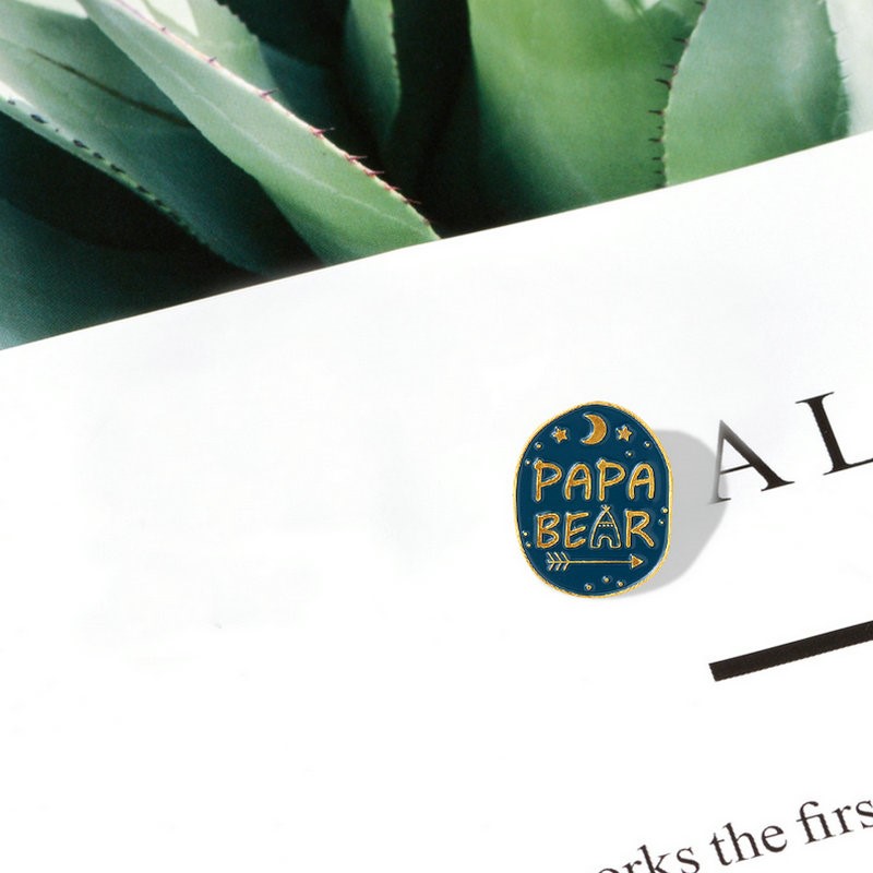 Mama Papa Bear Enamel Pins Cus - Embroidery Love avaliação e preço