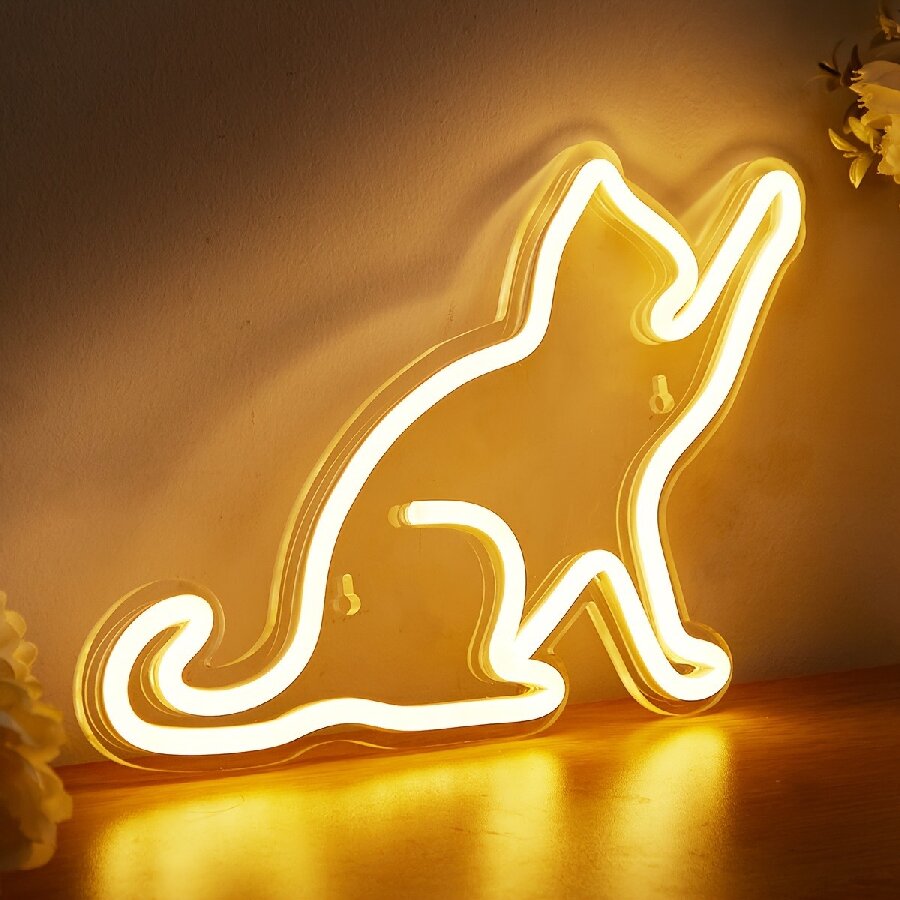 Anime Cat & Moon Neon Sign for - Embroidery Studio avaliação e preço
