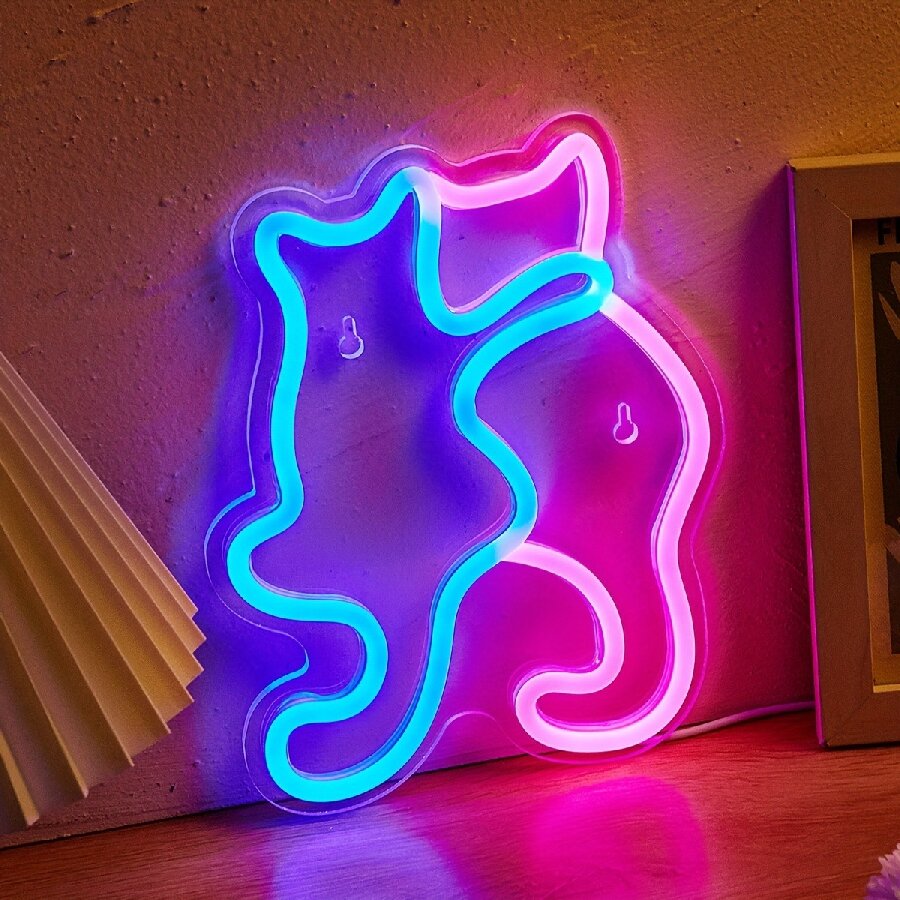Anime Cat & Moon Neon Sign for - Embroidery Studio avaliação e preço