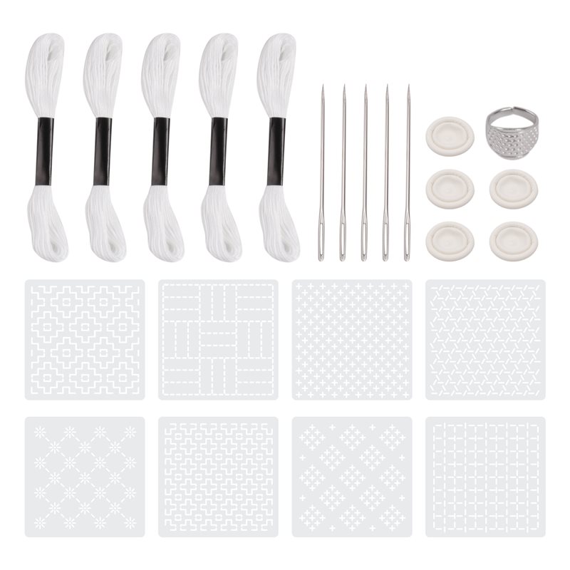 2025 Trend Sashiko-Stencil Kit - Embroidery X Pattern avaliação e preço