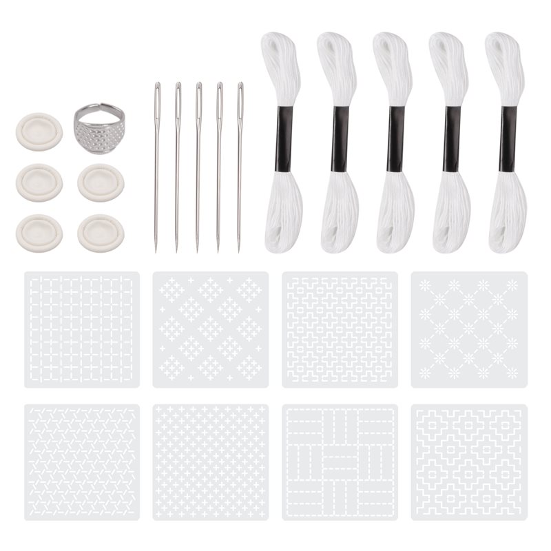2025 Trend Sashiko-Stencil Kit - Embroidery X Pattern avaliação e preço