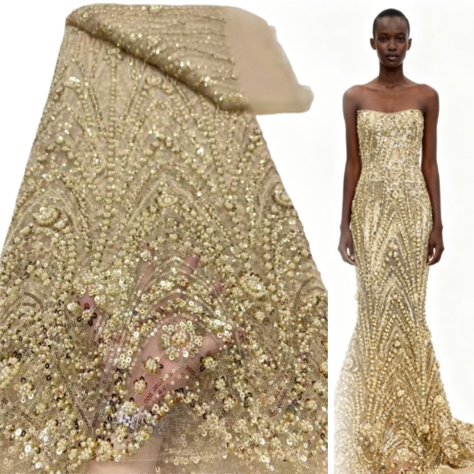 2026 African Nigerian High-Qua - Embroidery Net Dress avaliação e preço