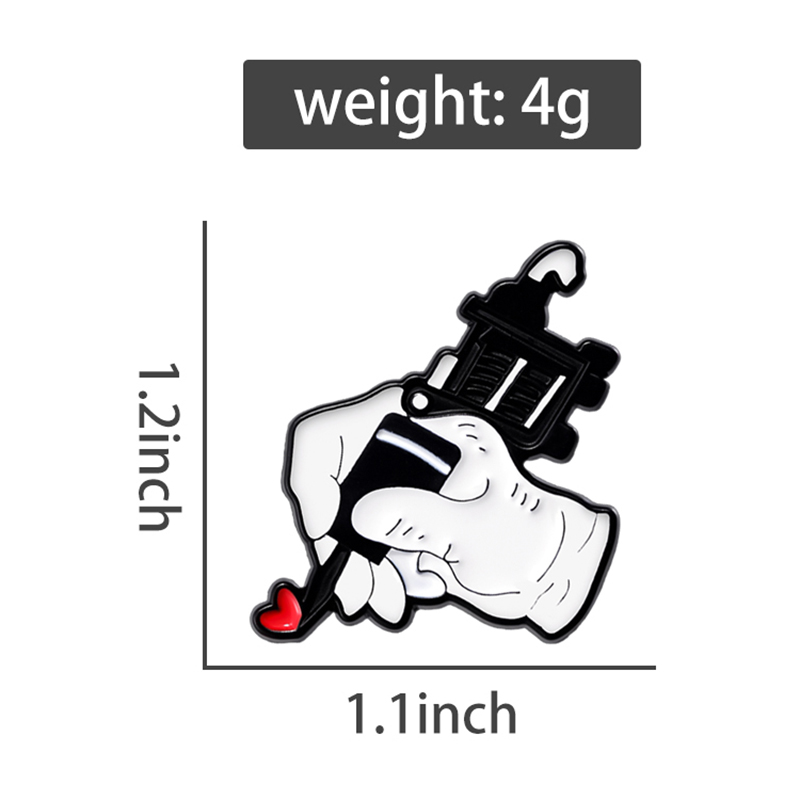 Love Heart Tattoo Enamel Pins  - Embroidery Love avaliação e preço
