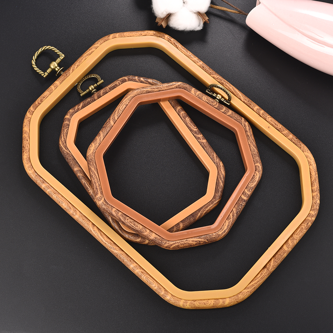 Imitated Wood Round,Oval Diffe - Embroidery Zone avaliação e preço