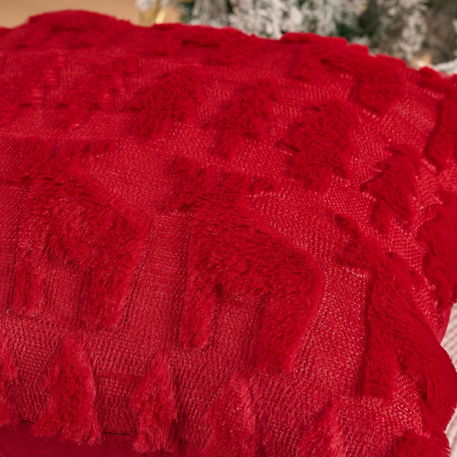 Christmas Plush Pillow Cover S - Embroidery Xmas Tree avaliação e preço