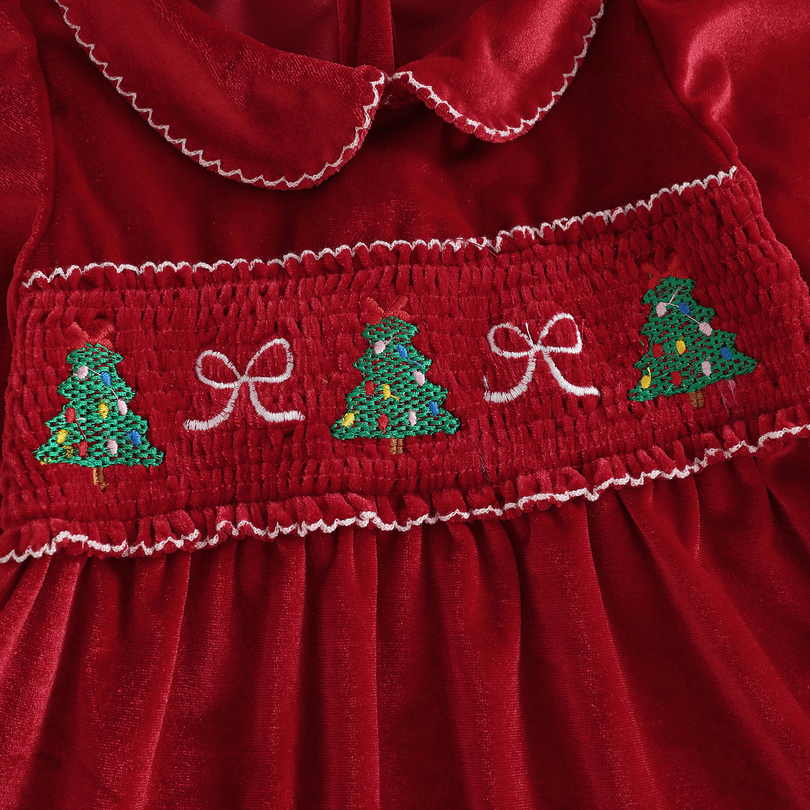 1-4Y Toddler Girl Christmas Ve - Embroidery Xmas Tree avaliação e preço