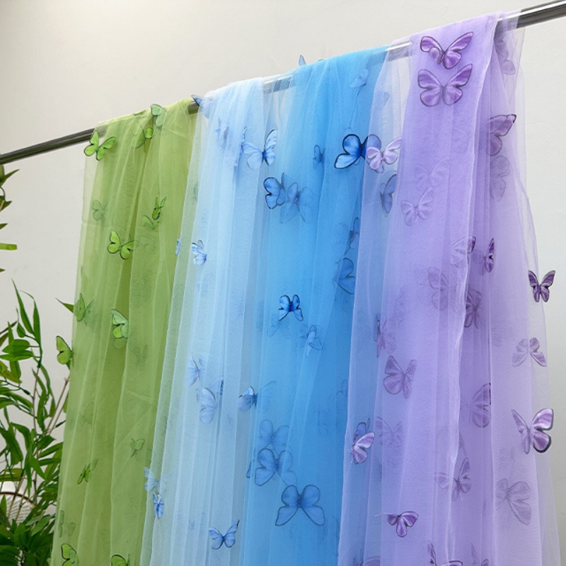 3D Butterfly Embroidery Tulle  - Embroidery Net Dress avaliação e preço