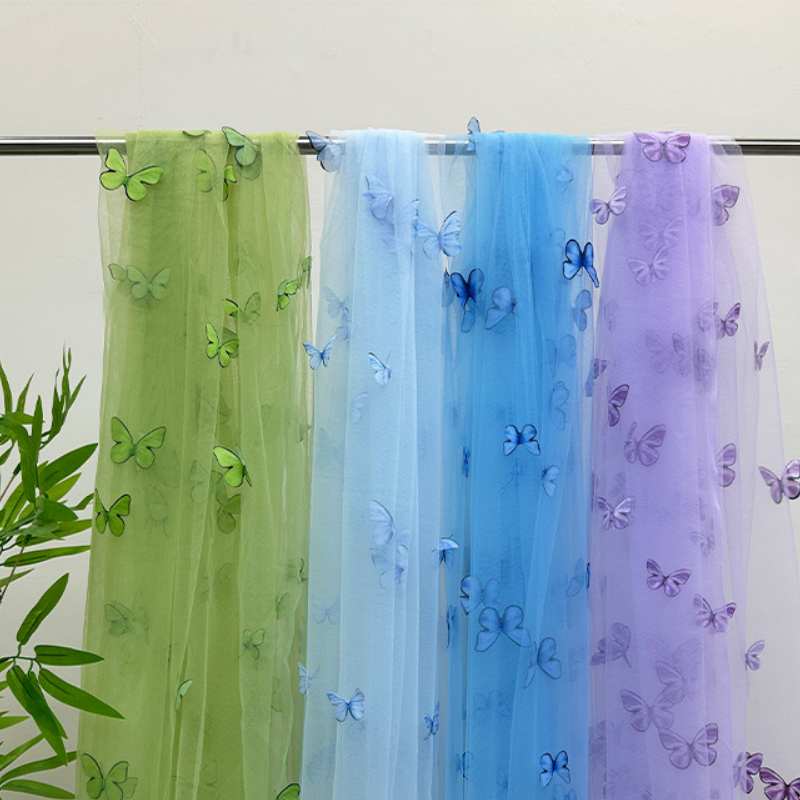 3D Butterfly Embroidery Tulle  - Embroidery Net Dress avaliação e preço