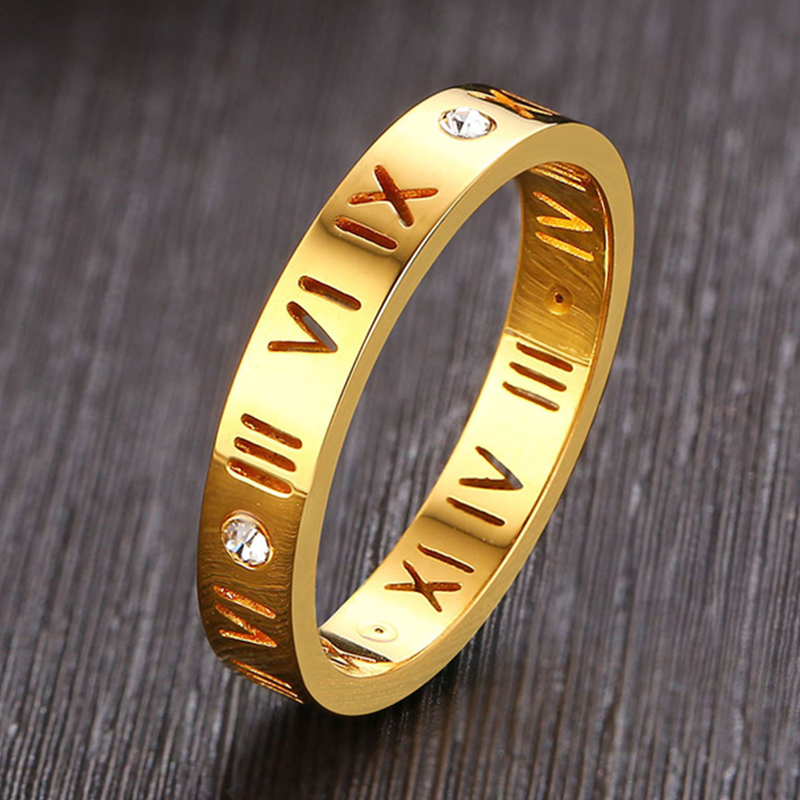 Hollow Roman Numeral Ring Stai - Embroidery Charm avaliação e preço