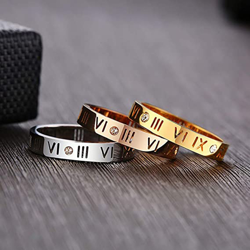 Hollow Roman Numeral Ring Stai - Embroidery Charm avaliação e preço