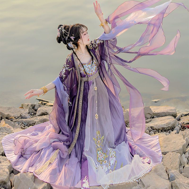 Chinese Hanfu Dress Women Trad - Embroidery Yellow avaliação e preço