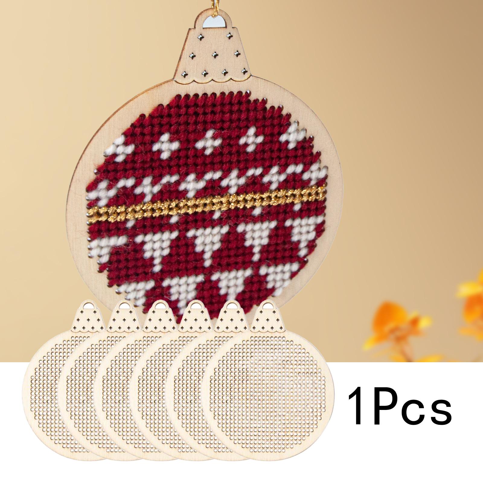 6x Wood Slices DIY Embroidery  - Embroidery Xmas Tree avaliação e preço