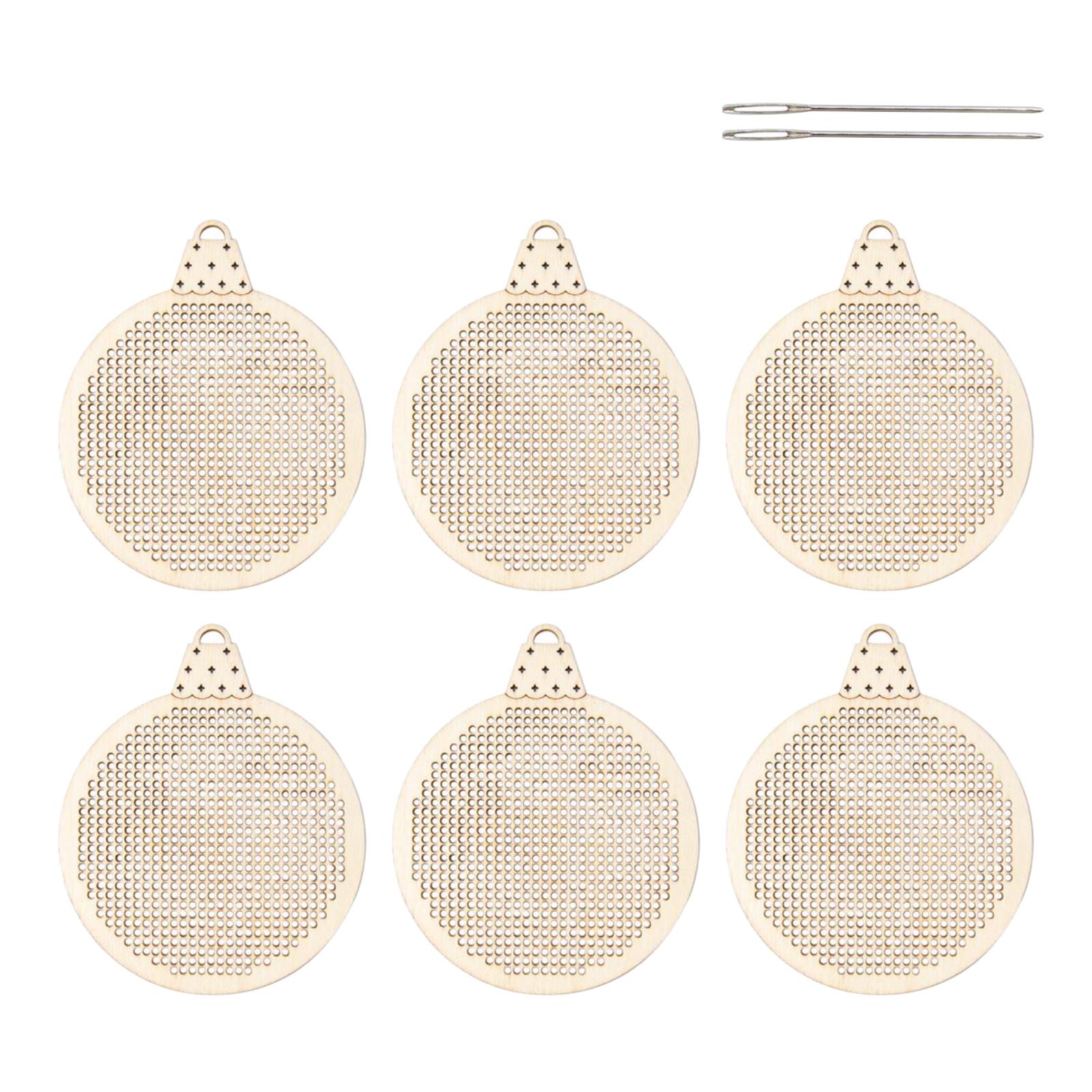 6x Wood Slices DIY Embroidery  - Embroidery Xmas Tree avaliação e preço