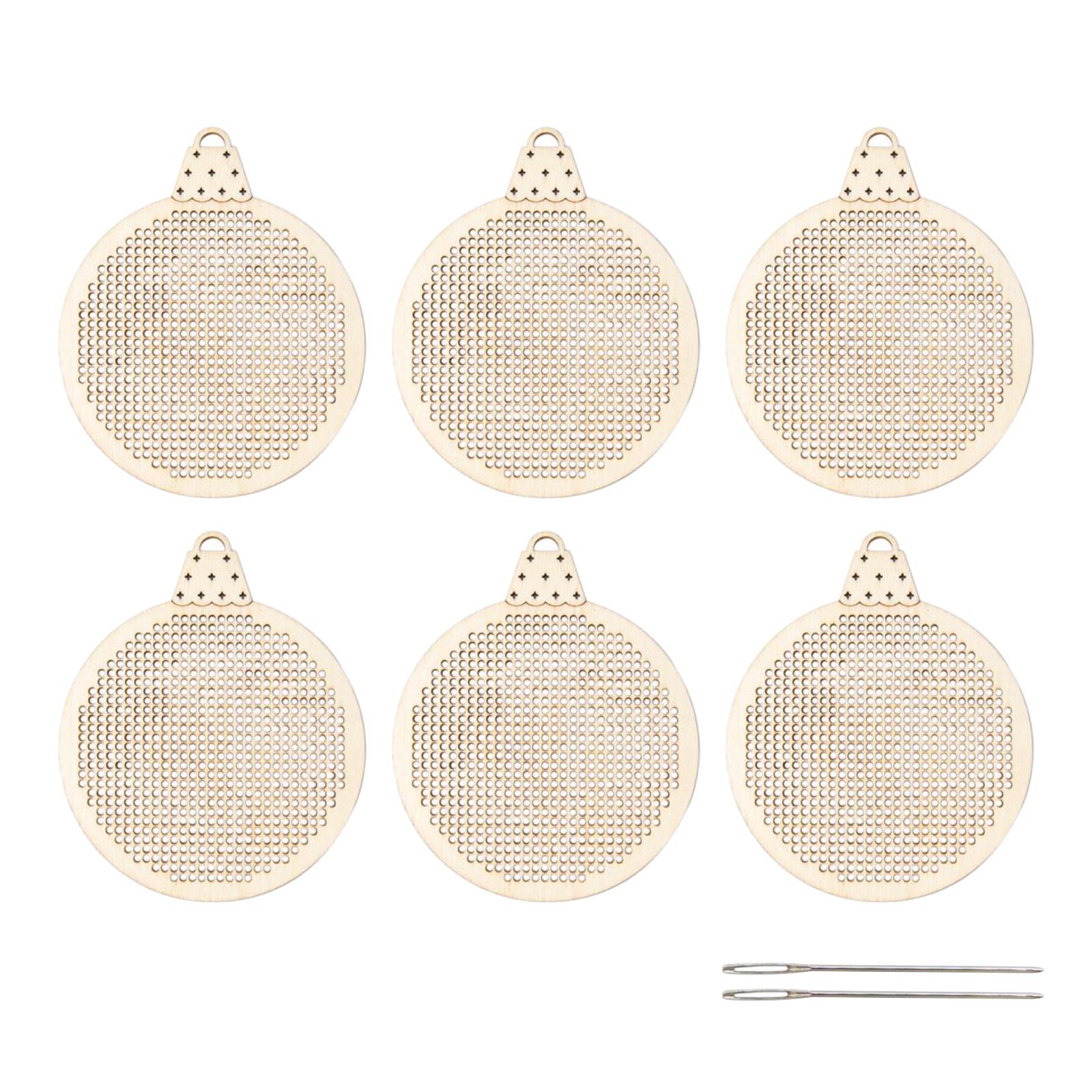 6x Wood Slices DIY Embroidery  - Embroidery Xmas Tree avaliação e preço