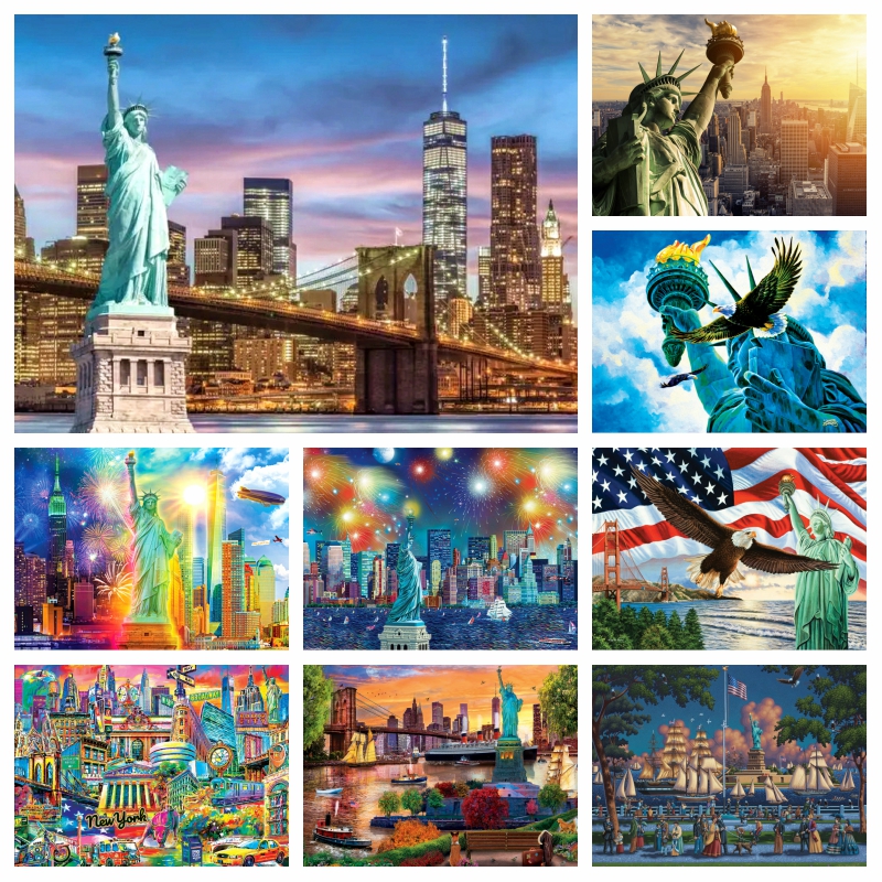 The Statue Of Liberty And Broo - Embroidery York avaliação e preço