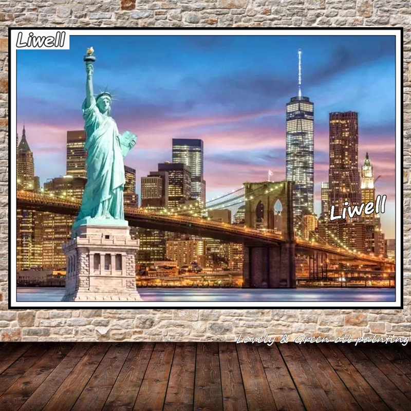 The Statue Of Liberty And Broo - Embroidery York avaliação e preço