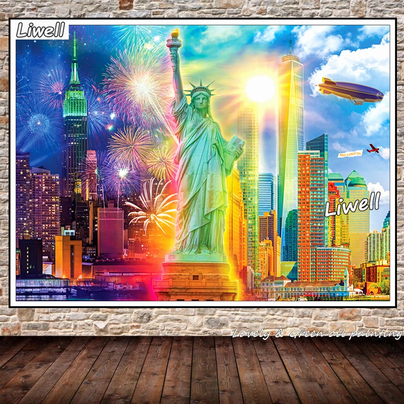 The Statue Of Liberty And Broo - Embroidery York avaliação e preço