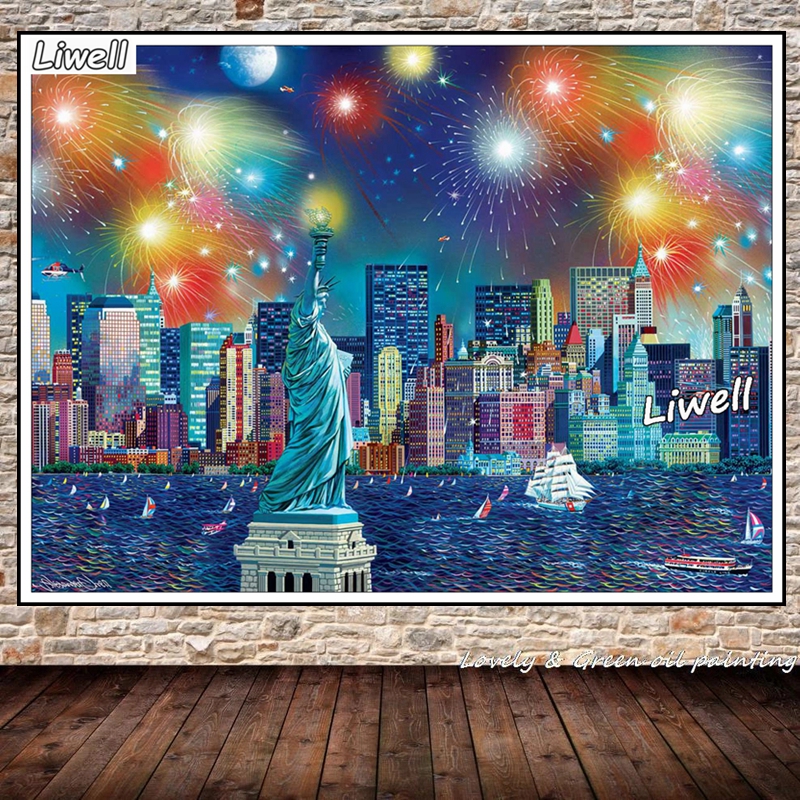 The Statue Of Liberty And Broo - Embroidery York avaliação e preço