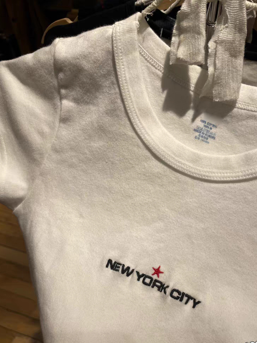 New York Letter Embroidery Whi - Embroidery York avaliação e preço